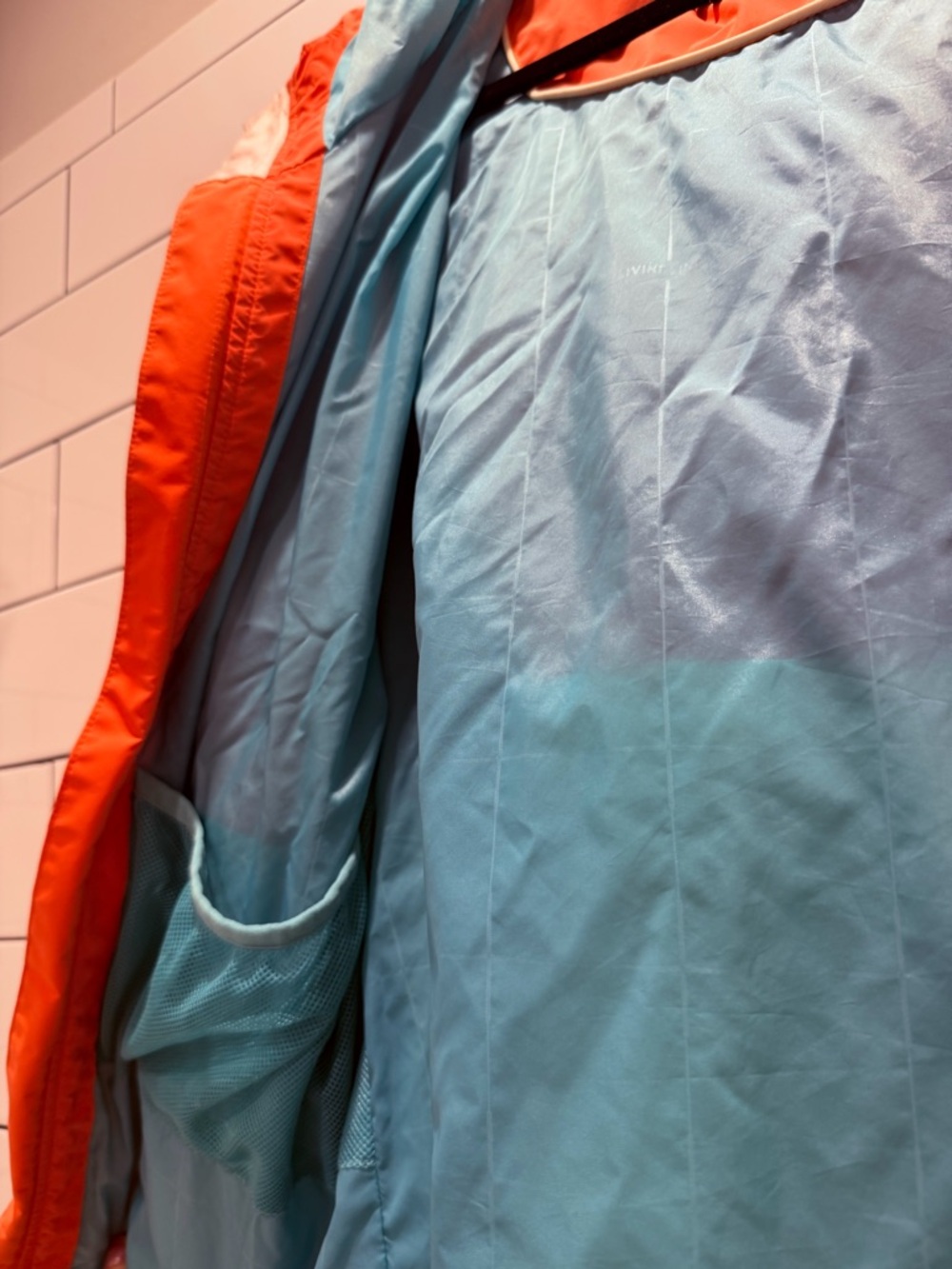 Burton Living Lining Colorblock Rain Jacket in Coral, Teal & Yellow - Picture 9 of 14